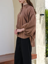 Load image into Gallery viewer, Asiro Zee Blouse Stripe Kemeja Polycotton Atasan Wanita