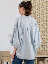 Load image into Gallery viewer, Asiro Zee Blouse Stripe Kemeja Polycotton Atasan Wanita