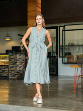 Load image into Gallery viewer, Asiro Sifa Dress Poly Cotton Gaun Tanpa Lengan Pakaian Wanita