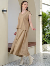 Load image into Gallery viewer, Asiro Indie One Set Linen Setelan Wanita Tanpa Lengan