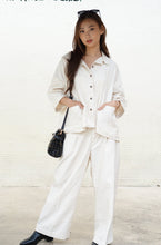 Load image into Gallery viewer, Isabele Micah Linen Sets Cream