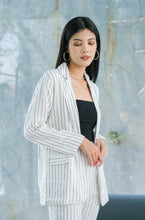 Load image into Gallery viewer, Mia Fely Pure Linen Blazer Set White