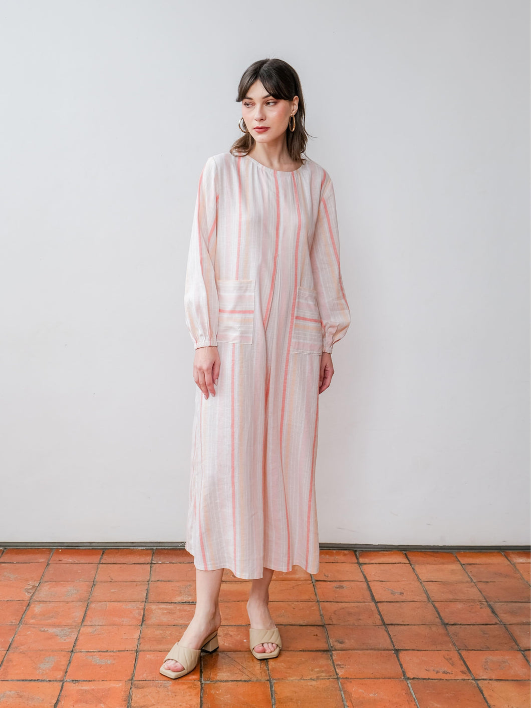 Asiro Wilda Linen Dress Gaun Wanita