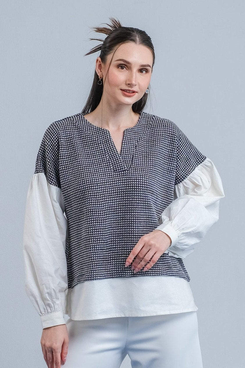 Asiro Zamora Linen Blouse Atasan Wanita