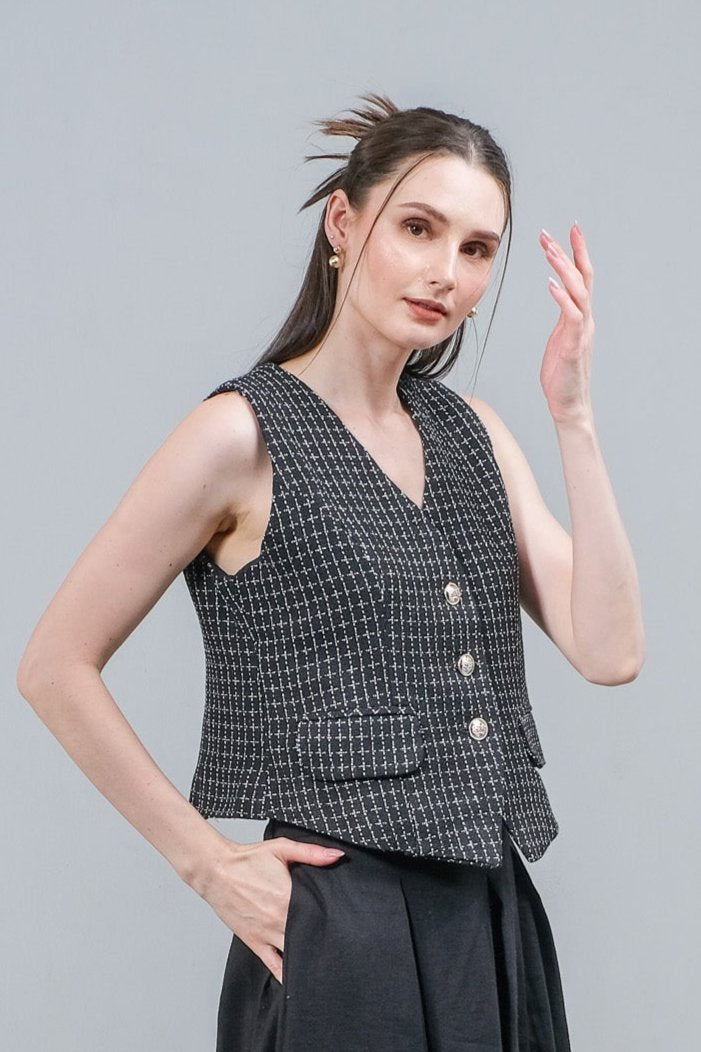 Asiro Revery Vest Tweed Atasan Wanita