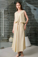 Load image into Gallery viewer, Asiro Yuri Set Linen Atasan Bawahan Wanita
