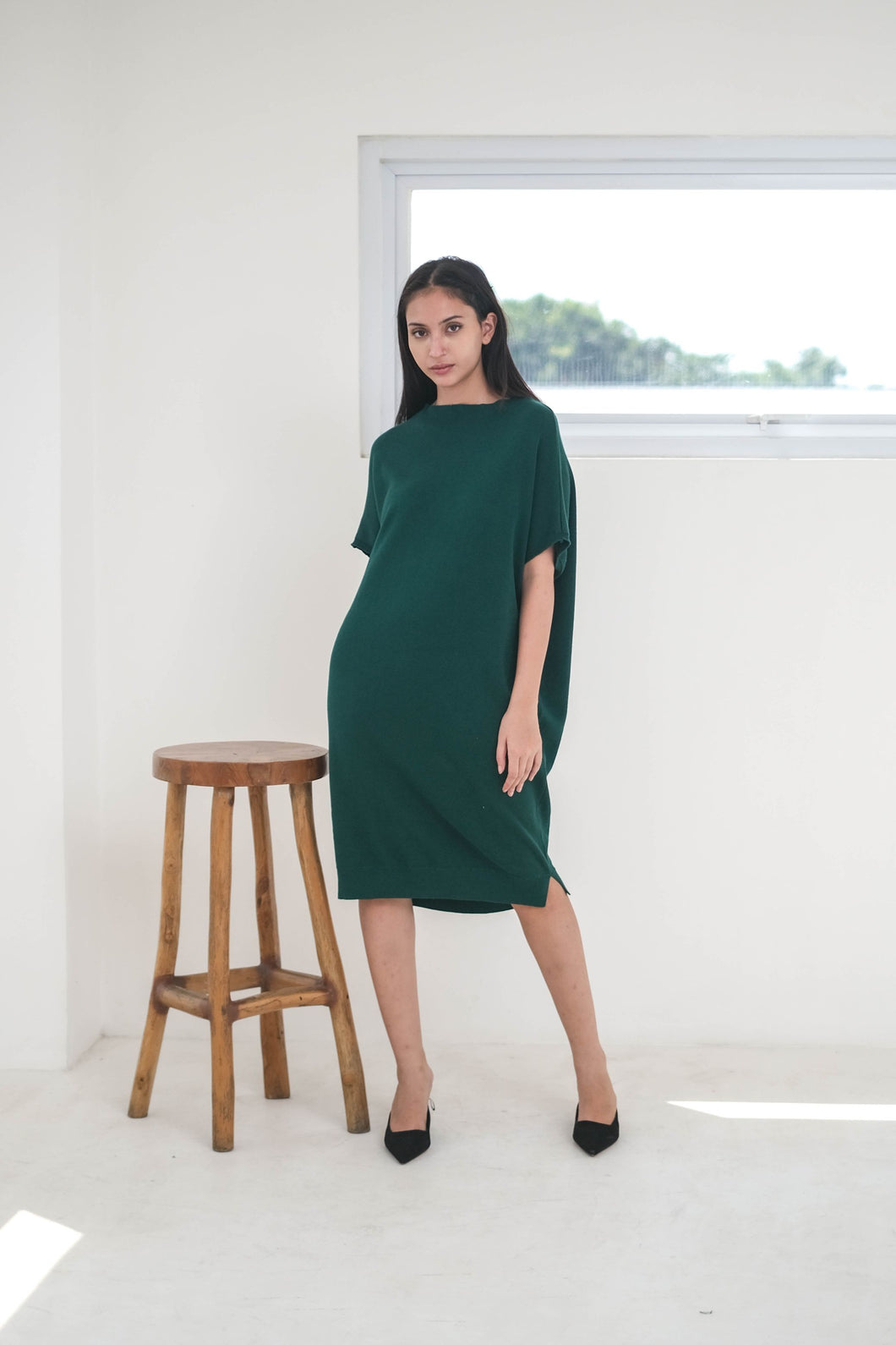 Kricell Knitted Dress Emerald Green