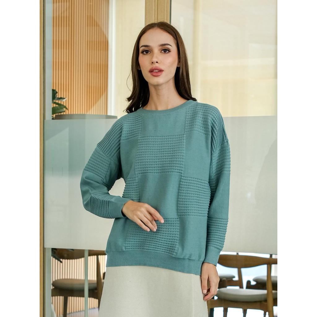 Asiro Mevi Top Knitted Outerwear Pakaian Atasan Wanita