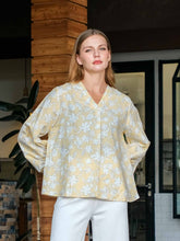 Load image into Gallery viewer, Asiro Ulina Linen Blouse Atasan Pakaian Wanita Lengan Panjang
