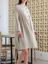 Load image into Gallery viewer, Asiro Emmy Linen Midi Dress Gaun Wanita Lengan Panjang
