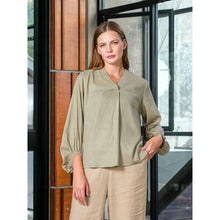 Load image into Gallery viewer, Asiro Ulina Linen Blouse Atasan Pakaian Wanita Lengan Panjang
