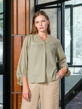 Load image into Gallery viewer, Asiro Ulina Linen Blouse Atasan Pakaian Wanita Lengan Panjang

