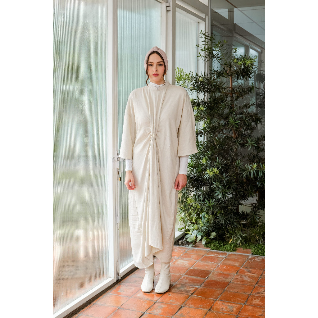 Asiro Jauza Linen Dress Gaun Gamis Panjang Wanita