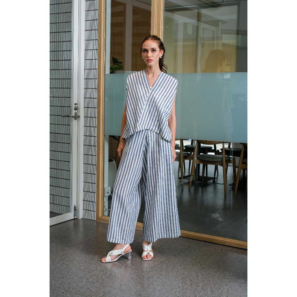 Asiro Blaze One Set Linen Set Pakaian Wanita Tanpa Lengan