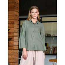 Load image into Gallery viewer, Asiro Una Linen Blouse Pakaian Atasan Wanita Lengan Panjang
