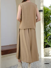 Load image into Gallery viewer, Asiro Indie One Set Linen Setelan Wanita Tanpa Lengan
