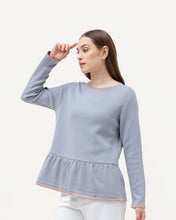 Load image into Gallery viewer, Sabina Knitted Blouse Cerulean
