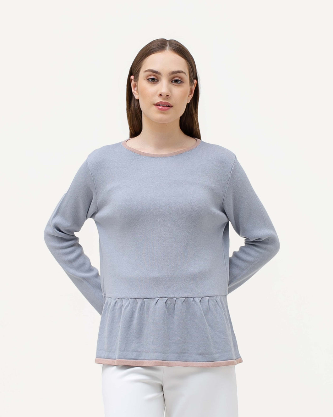 Sabina Knitted Blouse Cerulean