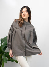 Load image into Gallery viewer, Meera Crinkle Cotton Blouse Olive Green
