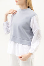 Load image into Gallery viewer, Michele Cotton Blouse Cerulean
