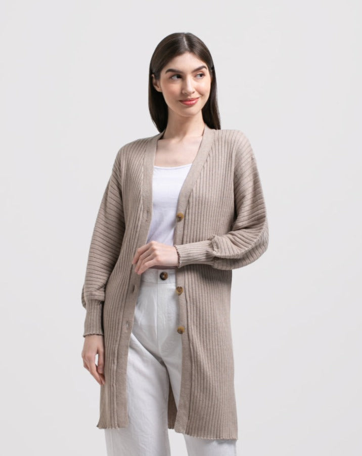 Natasha Knitted Outerwear Mocca