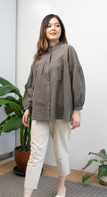 Load image into Gallery viewer, Meera Crinkle Cotton Blouse Olive Green
