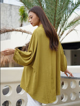 Load image into Gallery viewer, Viona Crinkle Blouse Lime
