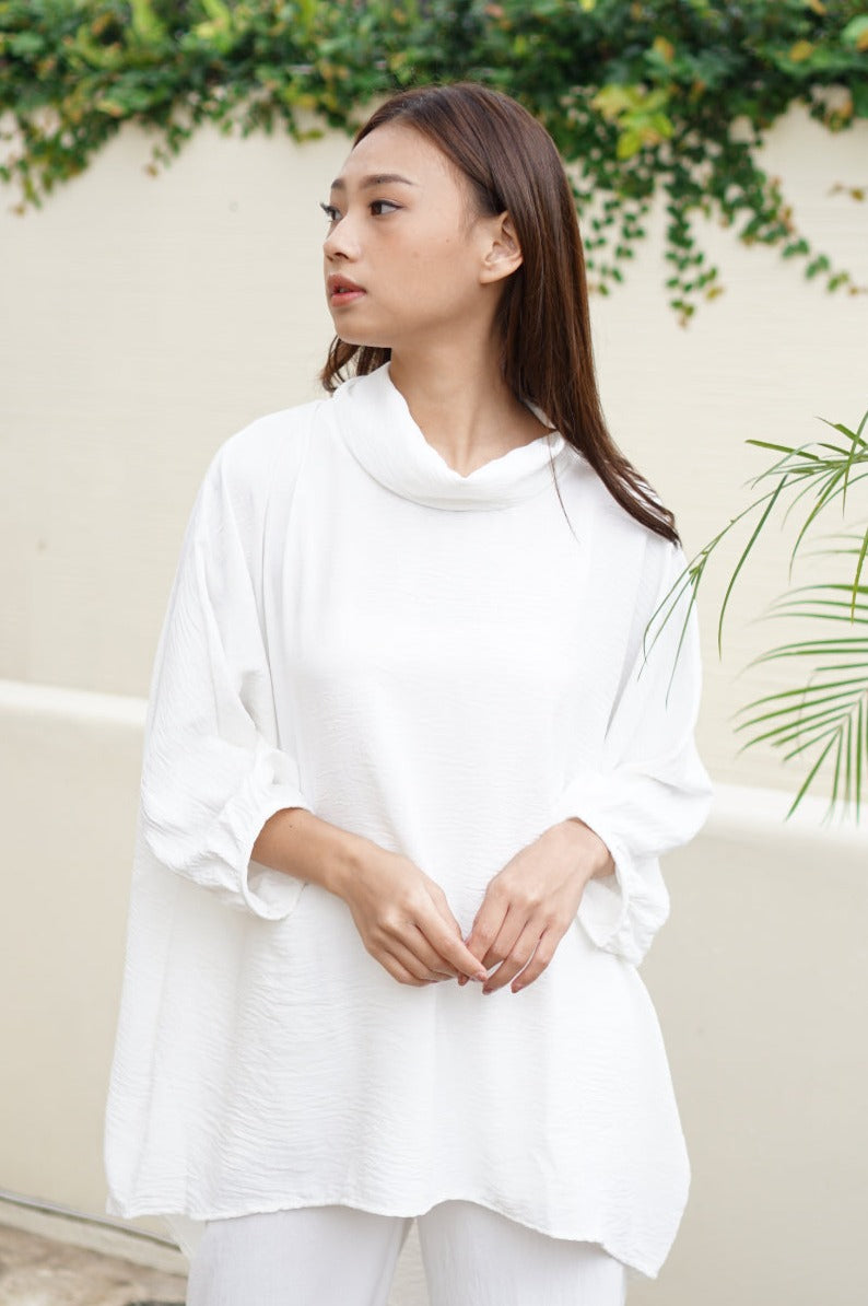 Viona Crinkle Blouse Jemima Pants White