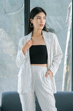 Load image into Gallery viewer, Mia Fely Pure Linen Blazer Set White
