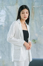 Load image into Gallery viewer, Mia Fely Pure Linen Blazer Set White
