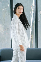 Load image into Gallery viewer, Mia Fely Pure Linen Blazer Set White
