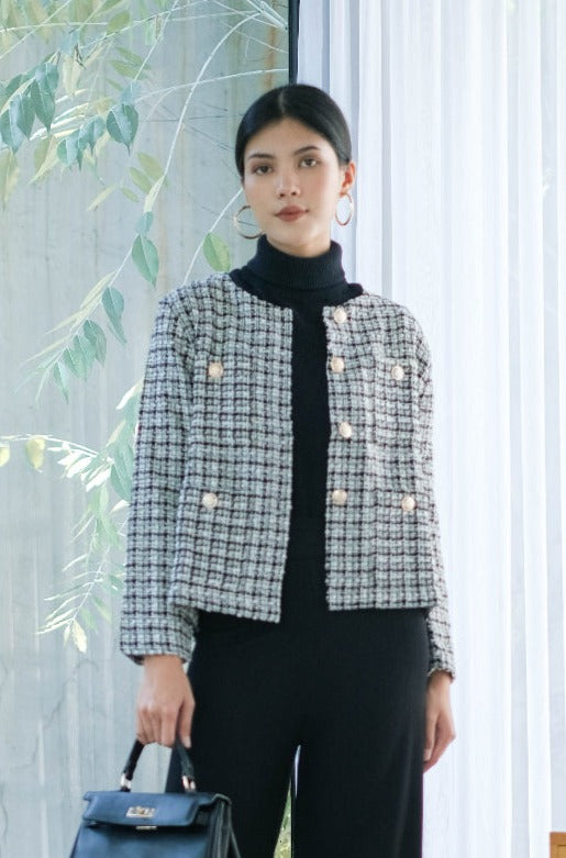 Jesslyn Tweed Blazer Black