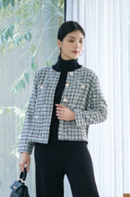 Load image into Gallery viewer, Jesslyn Tweed Blazer Black
