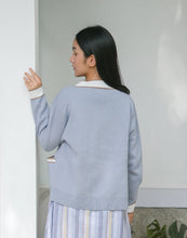 Load image into Gallery viewer, Amber Knitted Cotton Outerwear Cerulean Blue
