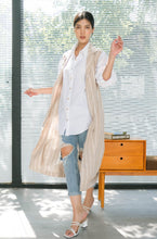 Load image into Gallery viewer, Shirley Pure Linen Outerwear Khaki
