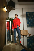 Load image into Gallery viewer, Cleo Linen Blouse Red
