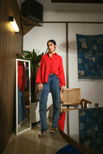 Load image into Gallery viewer, Cleo Linen Blouse Red
