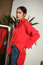 Load image into Gallery viewer, Cleo Linen Blouse Red
