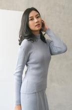 Load image into Gallery viewer, Iva Knitted Blouse Cerulean
