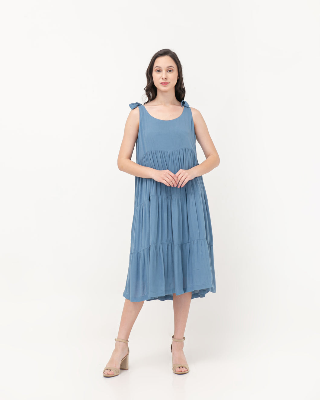 Quinly Crinkle Dress Cerulean