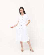 Load image into Gallery viewer, Nadira Linen Dress White
