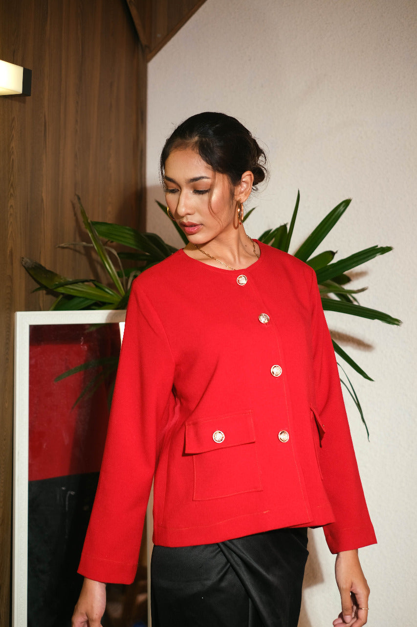 Julia Cotton Outerwear Red